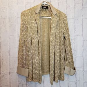 URSULA OF SWITZERLAND Weave Open Front Blazer Small